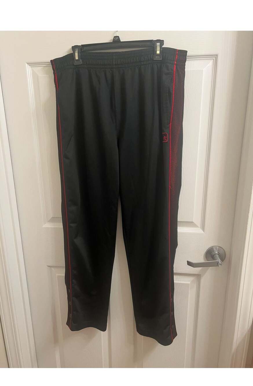 AND1 Men's Black and Red Basketball Warm-Up Track Pants